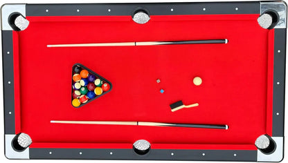 6 Ft Portable Pool Table, Adults Folding Billiards Tables for Game Room with Easy Foldable Storage, Includes Full Set of Billiard Balls, Cues, Chalk & Brush