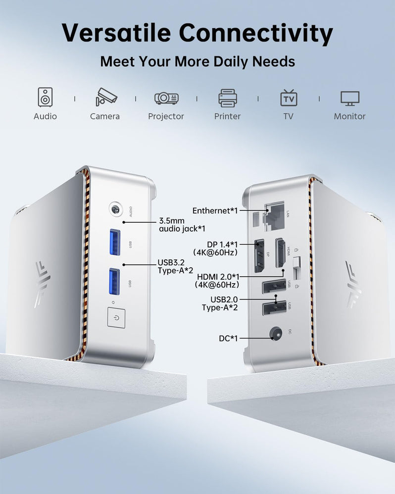 KAMRUI GK3Plus Mini PC, 16GB RAM 512GB M.2 SSD Mini Computers