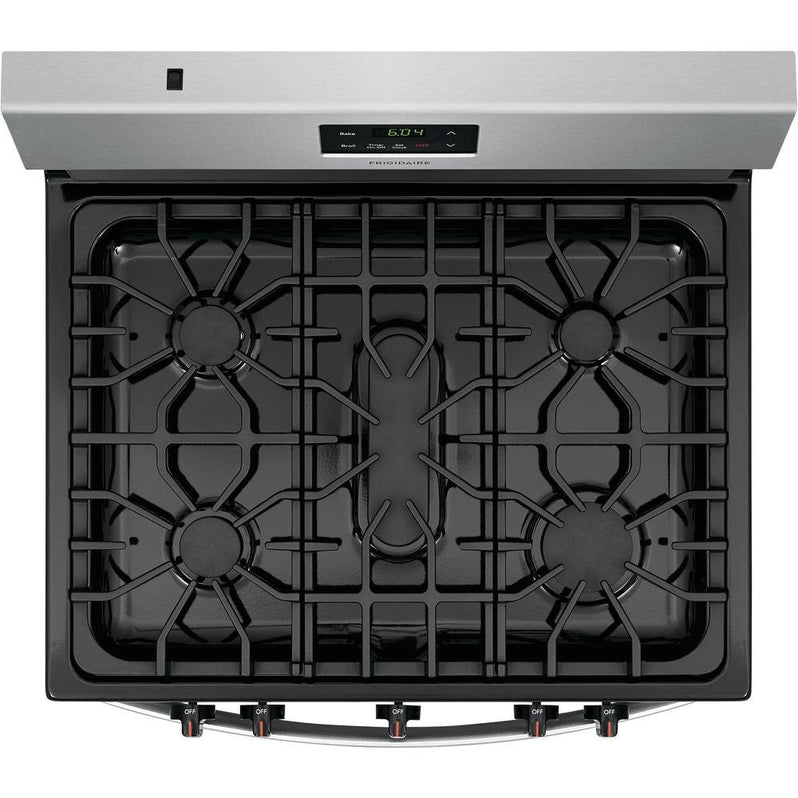 Frigidaire 30 in. 5 Burner Freestanding Gas Range in Stainless Steel FCRG3052AS