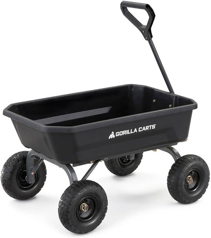 7GCG-NF Heavy-Duty Poly Dump Garden Cart with No-Flat Tires, 7 Cubic Feet, 1200-Pound Capacity, Black, Amazon Exclusive