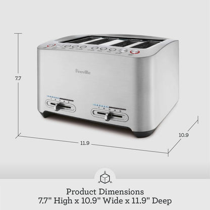 Breville Die-Cast Smart Toaster, 2-Slice, Brushed Stainless Steel