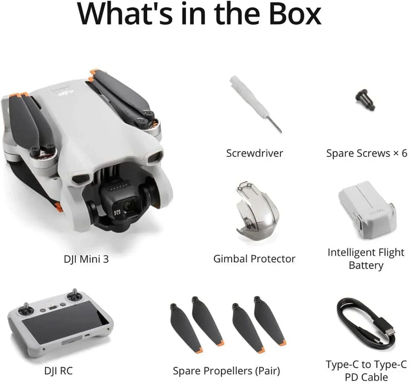 DJI Mini 3, Drones with Camera for Adults 4K, 38-min Flight Time, up to 32800ft (10km) Video Transmission, True Vertical Shooting, GPS Auto Return Integrated, Mini Drone with Camera for Beginners