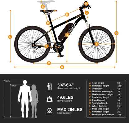 Eb5 Electric Bike 500W Motor 40Miles 20Mph