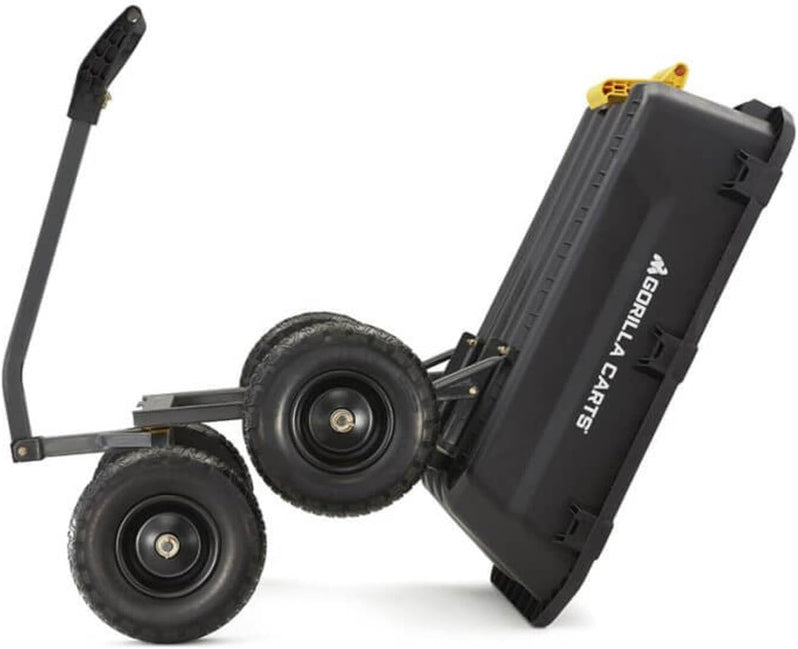 7GCG-NF Heavy-Duty Poly Dump Garden Cart with No-Flat Tires, 7 Cubic Feet, 1200-Pound Capacity, Black, Amazon Exclusive