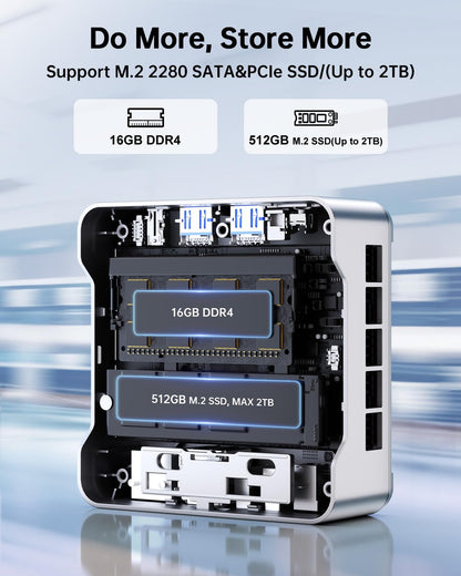 KAMRUI GK3Plus Mini PC, 16GB RAM 512GB M.2 SSD Mini Computers