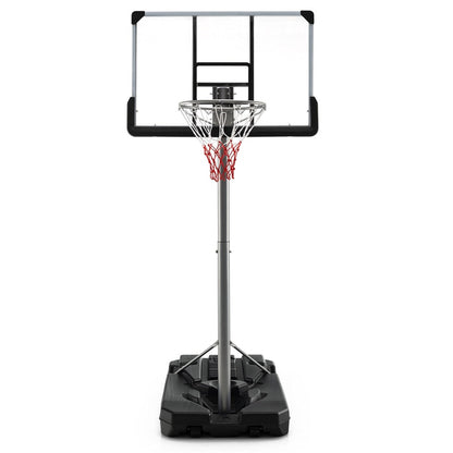 Portable Outdoor Basketball Hoop 64''-79'' Adjustable Poolside Basketball Goal System with 44" Backboard Wheeled Fillable Base