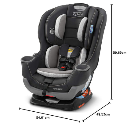 Extend2Fit Convertible Baby Car Seat, Rear and Forward Facing, Adjustable Extension Panel for Extra Legroom, Gotham