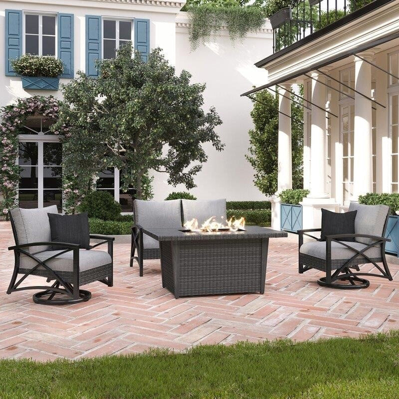 Martha Stewart Metal 4 - Person Seating Group with Cushions