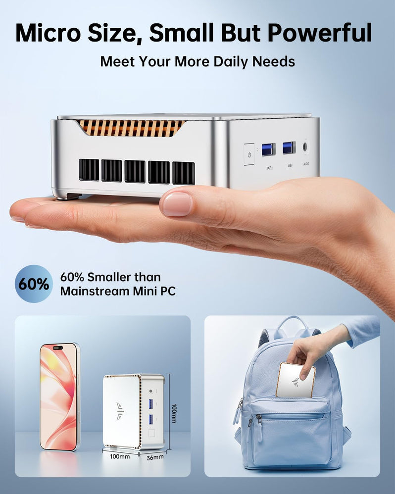 KAMRUI GK3Plus Mini PC, 16GB RAM 512GB M.2 SSD Mini Computers