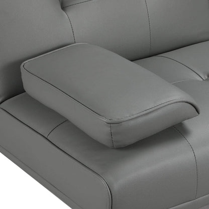 Yaheetech Convertible Sofa Bed Adjustable Couch Sleeper Modern Faux Leather Home Recliner Reversible Loveseat Folding Daybed Guest Bed, Removable Armrests, Cup Holders, 3 Angles, 772lb Capacity, Black