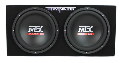 MTX 12" Dual Loaded Car Subwoofer w/Sub Box, Amplifier, & QPower Wiring Kit