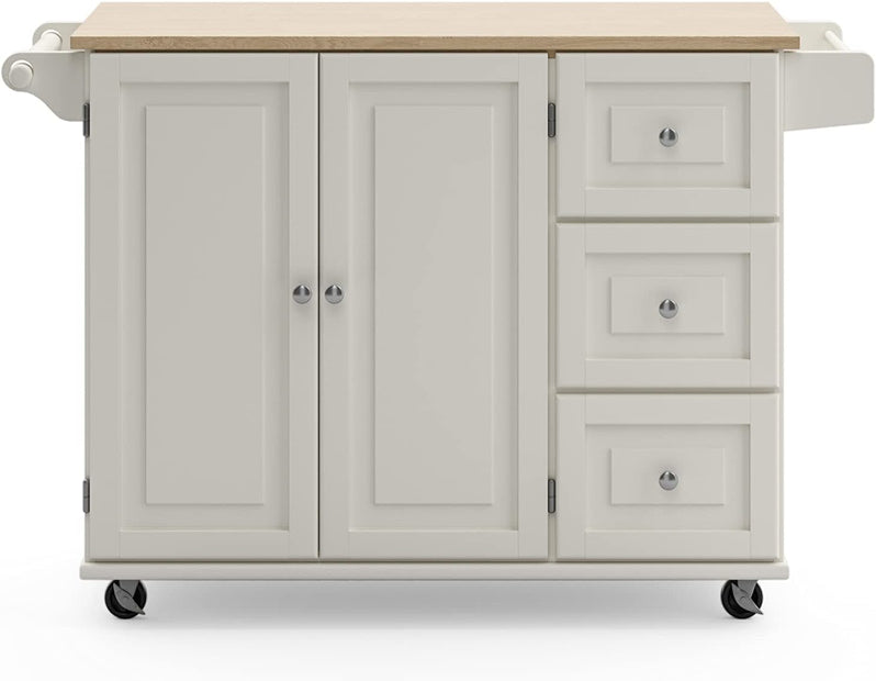 Homestyles Dolly Madison Mobile Kitchen Island Cart, Drop Leaf Breakfast Bar
