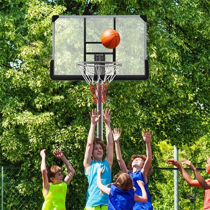 Portable Outdoor Basketball Hoop 64''-79'' Adjustable Poolside Basketball Goal System with 44" Backboard Wheeled Fillable Base