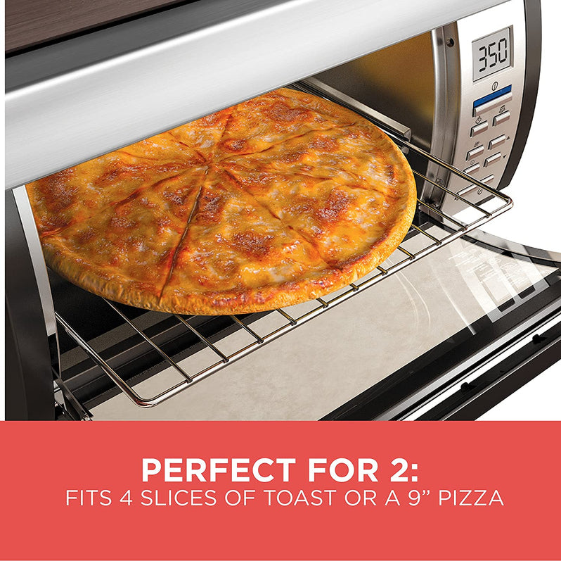 BLACK+DECKER SpaceMaker Under-Counter Toaster Oven, Digital Controls, Black/Stainless Steel, Fits 9 Pizza, TROS1000D