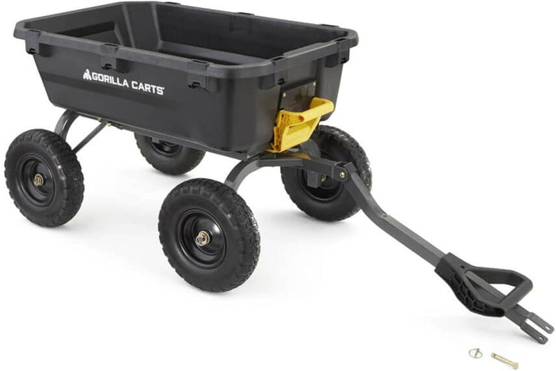 7GCG-NF Heavy-Duty Poly Dump Garden Cart with No-Flat Tires, 7 Cubic Feet, 1200-Pound Capacity, Black, Amazon Exclusive