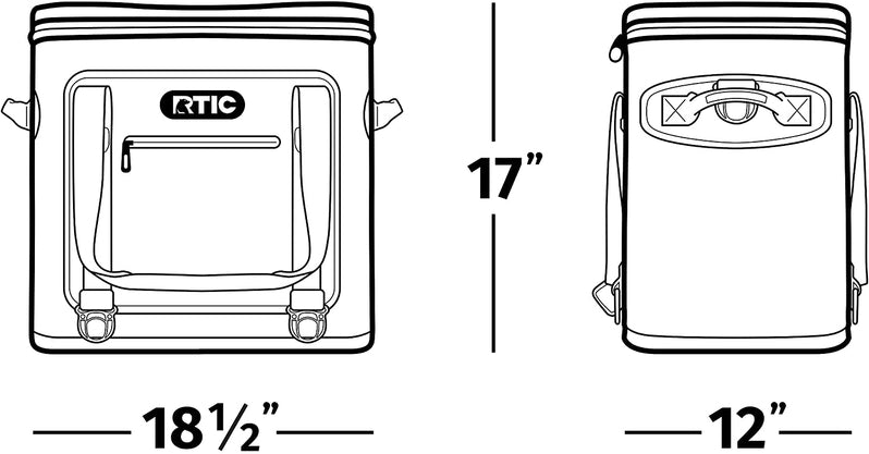 RTIC Soft Cooler 40 Insulated Bag, Portable Ice Chest Cooler, 40 Can