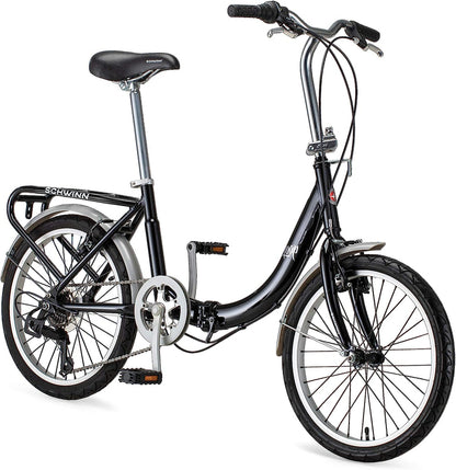 Schwinn Loop Adult Folding Bike for Men and Women, 20-inch Wheels, 7-Speed Drivetrain